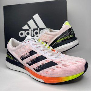 Adidas Adizero Boston 9 Boost White Yellow Running Shoes New with box